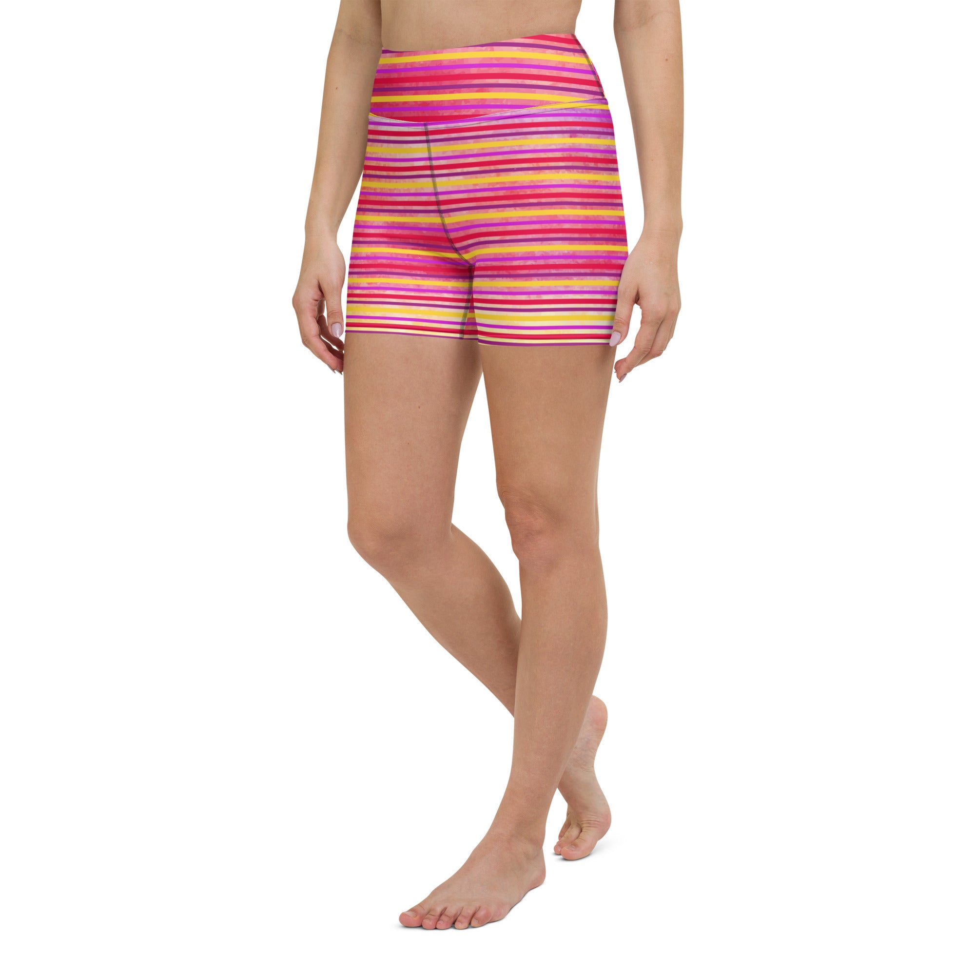 Sunset Stripes Yoga Shorts